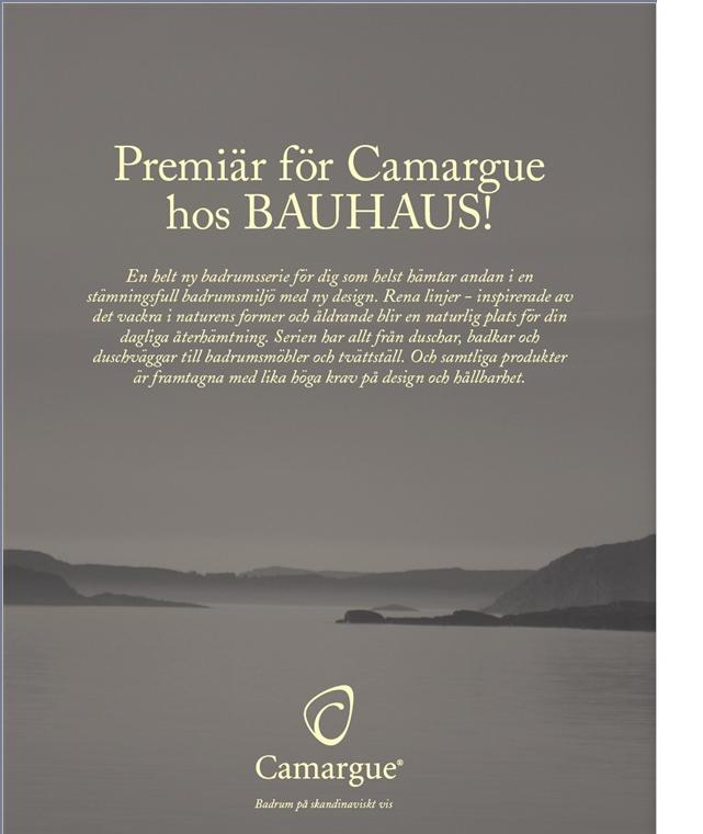 Bauhaus nya badrumsserie Camargue
